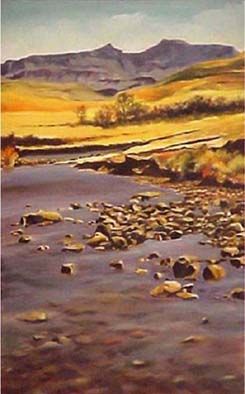 Peinture intitulée "HODGSONS RIVER" par Don Clarke, Œuvre d'art originale