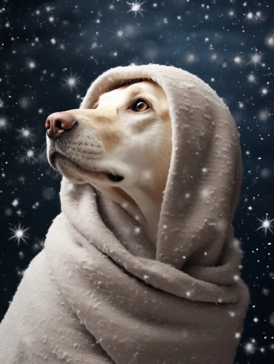 Digital Arts titled "Cozy Canine Cheer" by Artopia By Nick, Original Artwork, Digital Photography