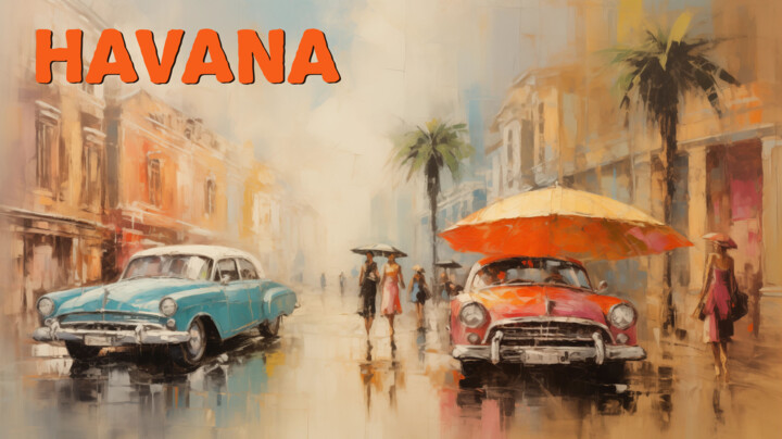 Цифровое искусство под названием "Havana Harmony" - Artopia By Nick, Подлинное произведение искусства, 2D Цифровая Работа