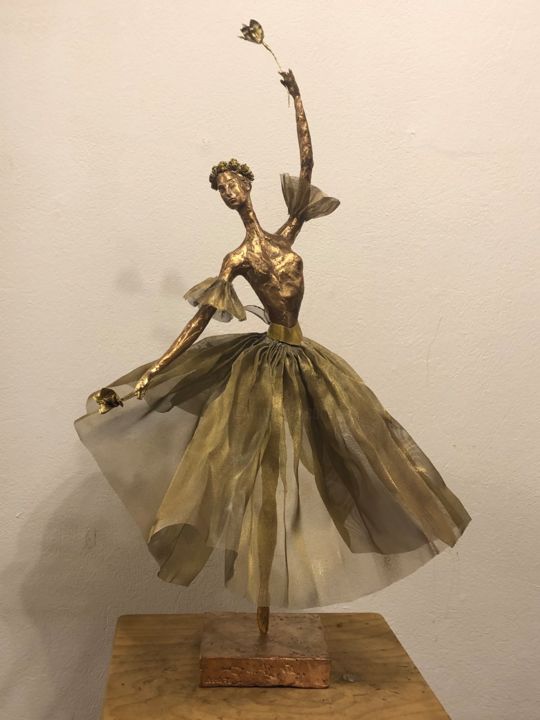 Sculpture intitulée "Мирта из балета «Жи…" par Nina Kukhtevich, Œuvre d'art originale, Bronze