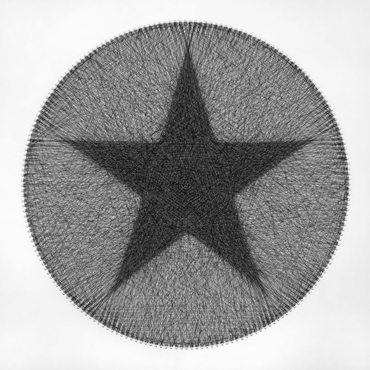 Textile Art με τίτλο "Radiating Star Stri…" από Andrey Saharov, Αυθεντικά έργα τέχνης, Νήμα