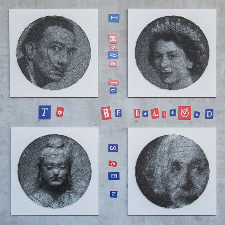 Collages intitolato "Four" da Andrey Saharov, Opera d'arte originale, Filo
