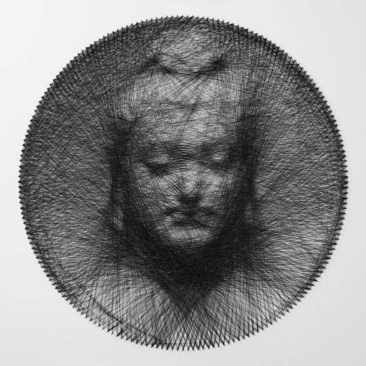 Картина под названием "Buddha String Art I…" - Andrey Saharov, Подлинное произведение искусства, String Art