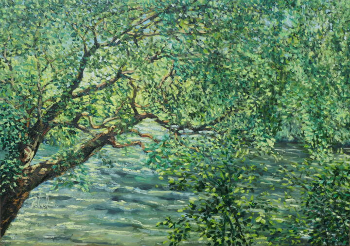Peinture intitulée "L'étang de Béchevet…" par Pierre Petrel, Œuvre d'art originale, Huile