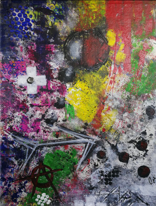 Schilderij getiteld "Urban 120" door Pey, Origineel Kunstwerk, Acryl