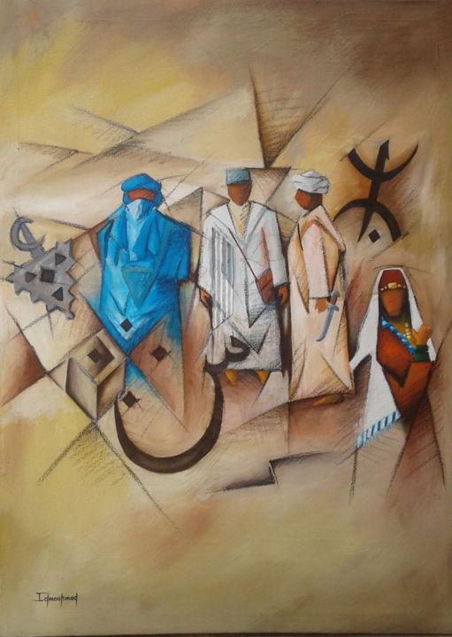 「Sud marocain」というタイトルの絵画 Brahim Idmouhmadによって, オリジナルのアートワーク, アクリル