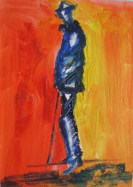 Картина под названием "James Joyce in Oil" - Artroger, Подлинное произведение искусства, Масло