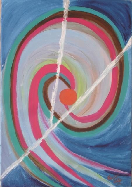 Painting titled "Abstract circle" by Artroger, Original Artwork, Oil