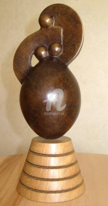 Sculpture titled "JACQUELINE" by Denis Queyerats, Original Artwork, Metals