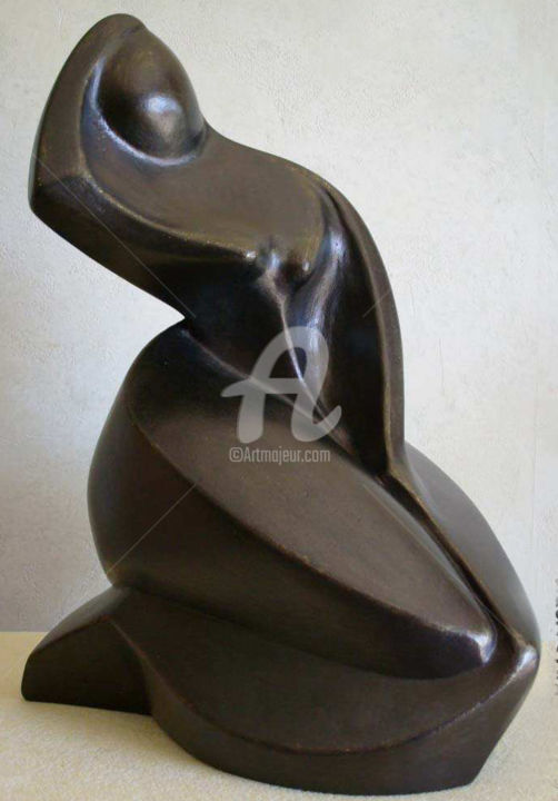 Sculpture titled "YVETTE" by Denis Queyerats, Original Artwork, Terra cotta