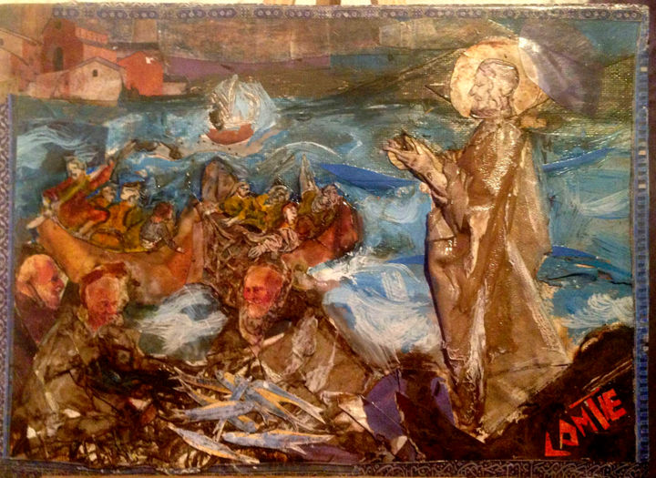 Painting titled "La pêche miraculeuse" by Christian Comte, Original Artwork