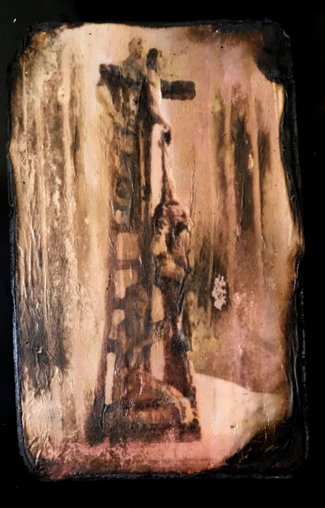 Prenten & gravures getiteld "Descente de Croix -…" door Christian Comte, Origineel Kunstwerk, pigmenten