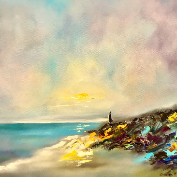 Картина под названием ""In dreams" / "В ме…" - Catalina, Подлинное произведение искусства, Масло Установлен на Деревянная ра…