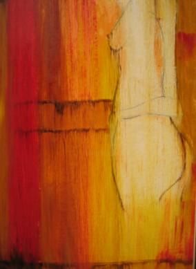 Painting titled "Dubious Steps" by Sharon Feenan, Original Artwork