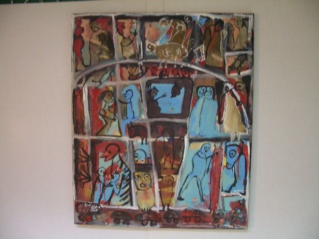 Painting titled "hibou" by Abdellaziz Ladhari, Original Artwork