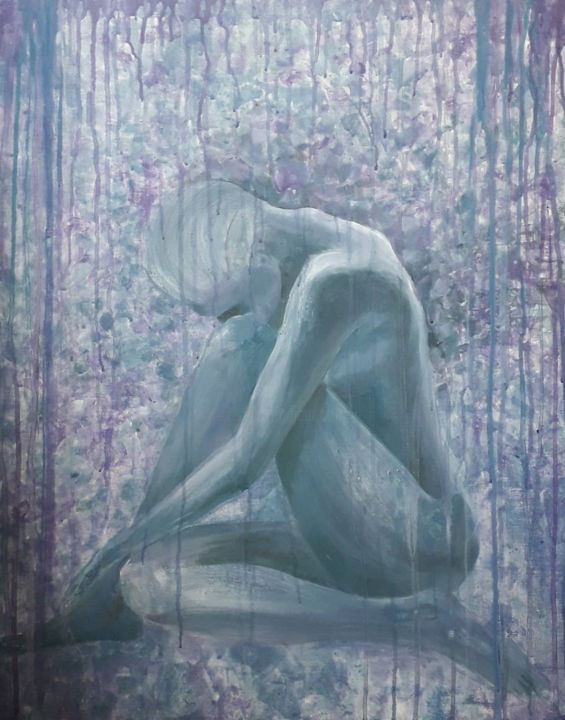 Painting titled "Sorrowful" by Anna Smilyanskaya, Original Artwork, Acrylic