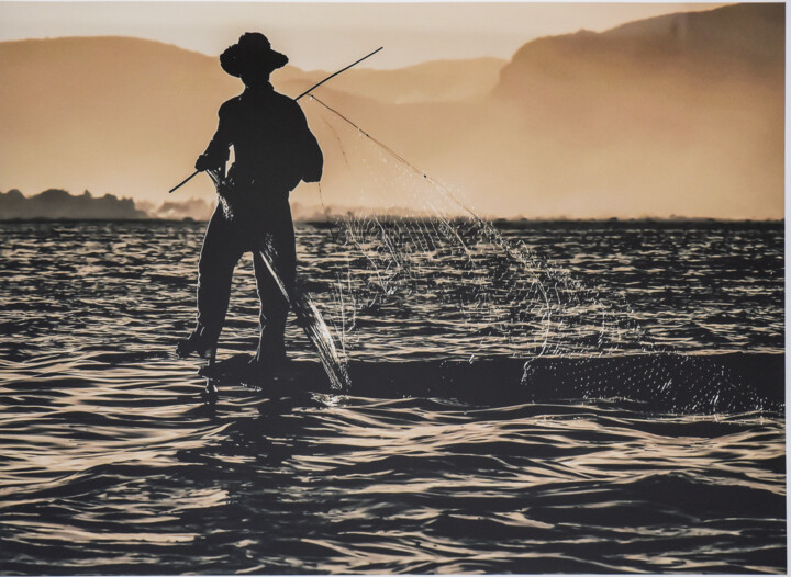 Photography titled "Fisherman" by Anna Sowinska, Original Artwork, Digital Photography Mounted on Cardboard