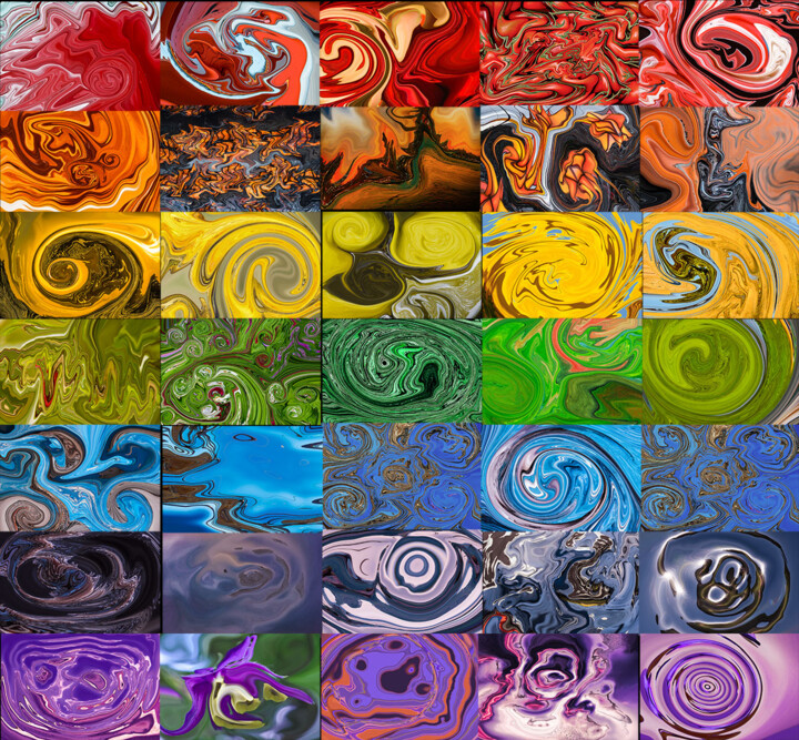 Digital Arts titled "Rainbow caos" by Anna Sowinska, Original Artwork, Digital Painting