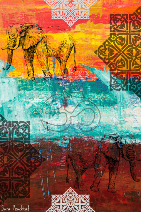 Arts numériques intitulée "India" par Sara Kouchtaf, Œuvre d'art originale, Travail numérique 2D