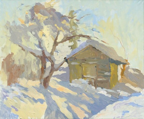 Painting titled "Зима в Чулково" by Chernomor, Original Artwork