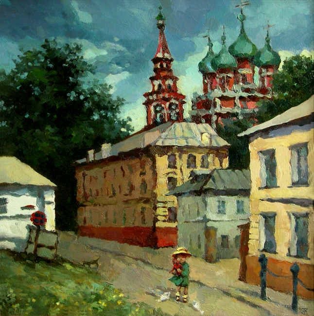 Картина под названием "Old Moscow" - Черномор, Подлинное произведение искусства