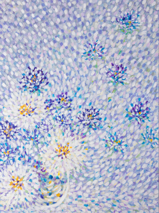Peinture intitulée "Composition florale" par Artstudio29, Œuvre d'art originale, Acrylique Monté sur Châssis en bois