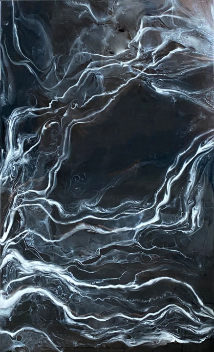 Painting titled "Dark side" by Yulia Palij, Original Artwork, Resin