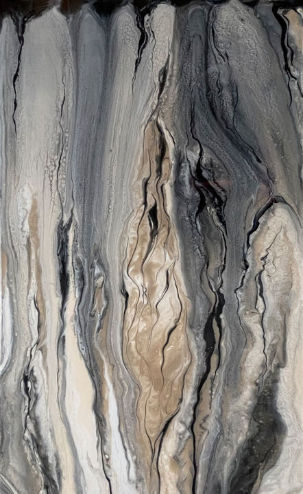 Painting titled "Tree Bark" by Yulia Palij, Original Artwork, Resin