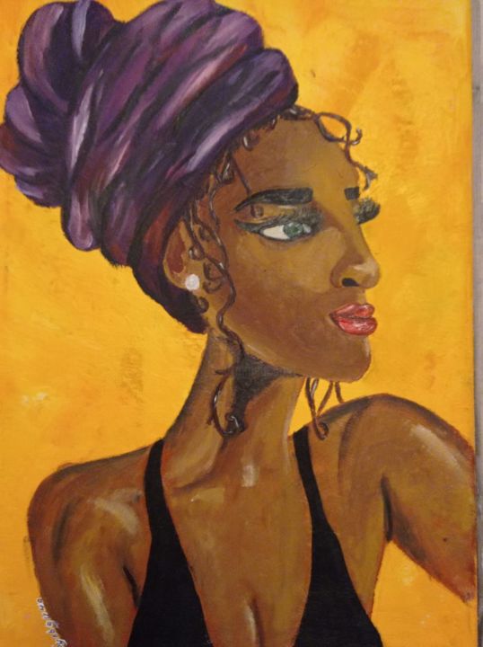 Картина под названием "Африканка" - Светлана Вотякова, Подлинное произведение искусства, Масло