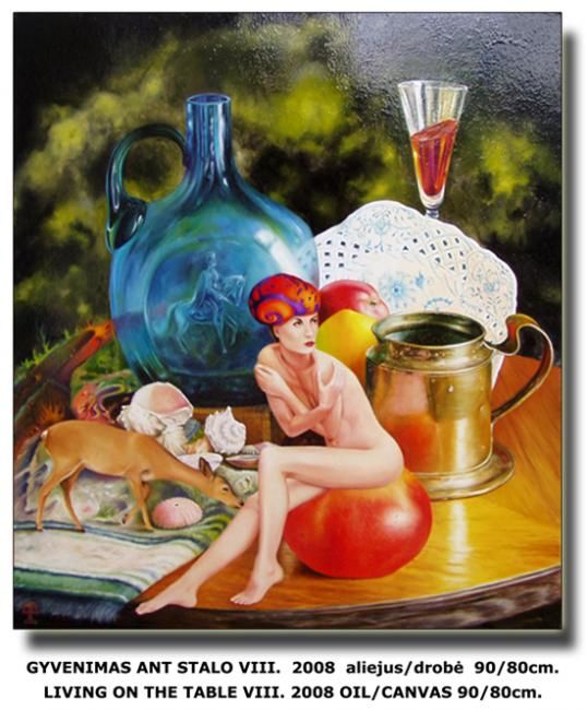 Painting titled "LIVING ON THE TABLE…" by Tautvydas Davainis, Original Artwork