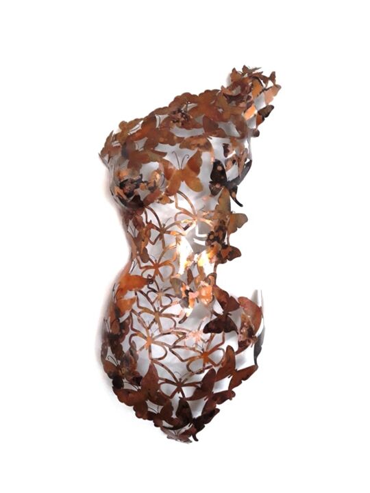 Sculpture titled "Wings" by Arttechnologyinovation, Original Artwork, Metals