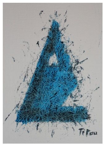 Peinture intitulée "TRIANGLE-MAN" par Titou, Œuvre d'art originale, Huile