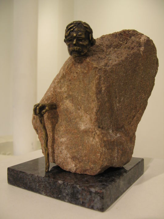 Sculptuur getiteld "Old Man" door Artūras Žilinskas, Origineel Kunstwerk, Metalen