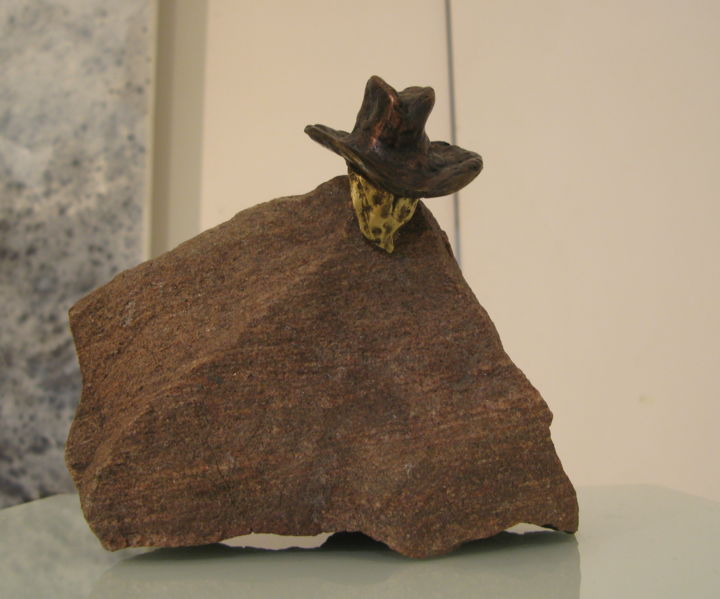 Sculptuur getiteld "Cowboy" door Artūras Žilinskas, Origineel Kunstwerk, Metalen