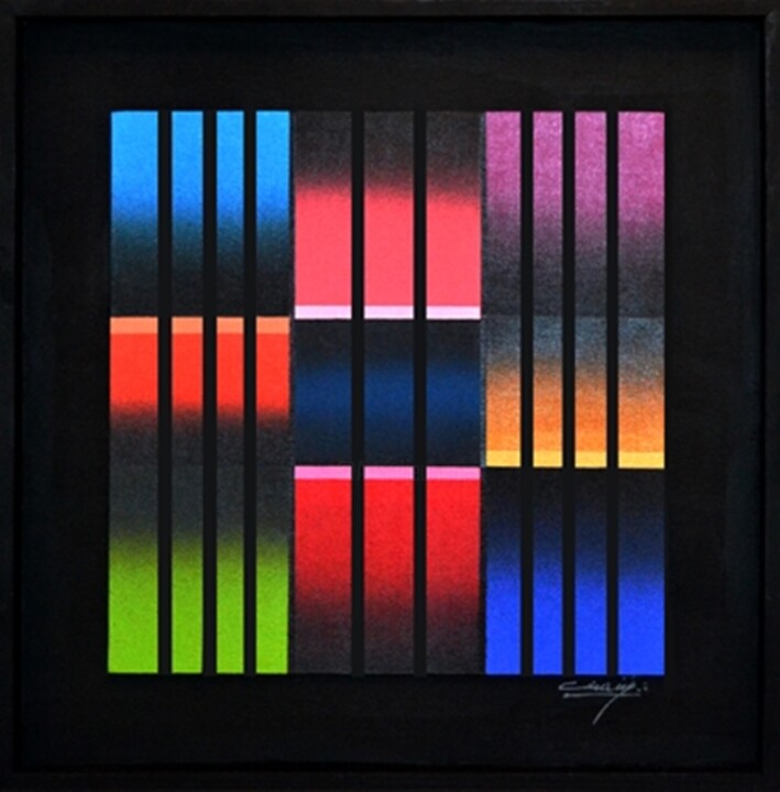 Painting titled "Entreplanos 003" by Arturo Carrión, Original Artwork, Acrylic Mounted on Wood Panel