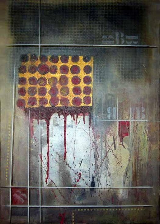 Painting titled "Table of sacrifices" by Arturo Carrión, Original Artwork, Oil