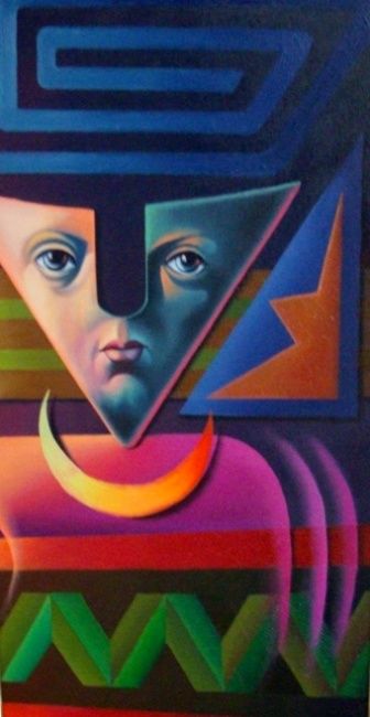 Pintura titulada "DEIDAD II" por Arturo Florez Pintor Colombiano, Obra de arte original