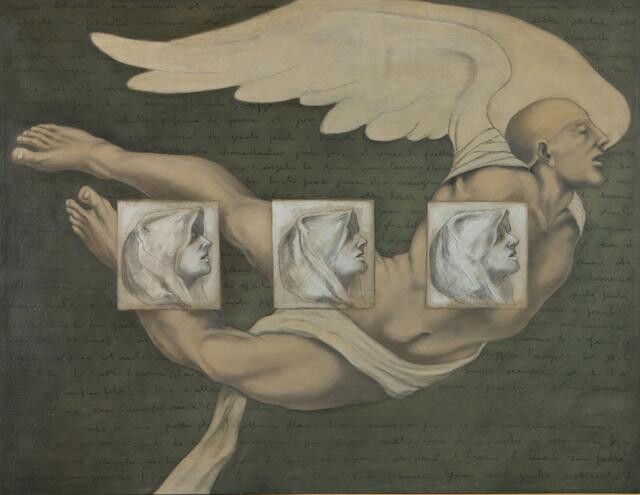 Pittura intitolato "Annunciazione" da Arturo Santillo, Opera d'arte originale