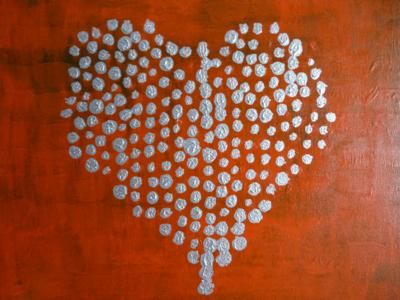 Pintura titulada "Corazón de Fuego" por Arturo Alvarez Buylla, Obra de arte original, Oleo