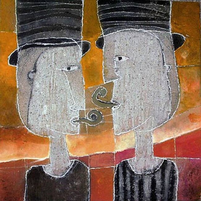 Painting titled "MIRA QUIEN HABLA" by Arturo Morin, Original Artwork