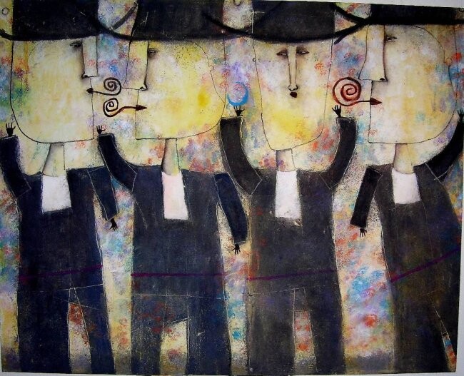 Painting titled "DIALOGO DE MUDOS" by Arturo Morin, Original Artwork