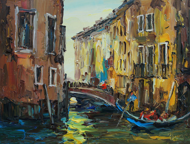 Painting titled "Venice.  30x40 cm." by Valeriy Ushkov, Original Artwork, Oil