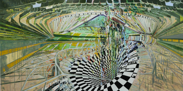 Painting titled "The abyss 4" by Marius Vancea, Original Art, Acrylic