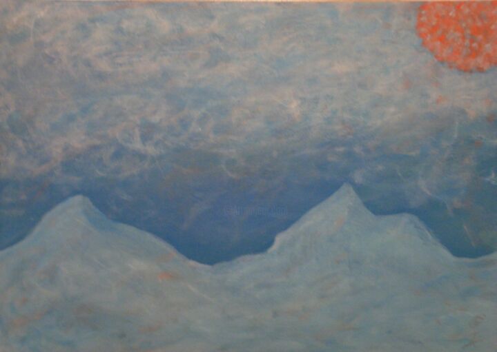 Malerei mit dem Titel "Titel: Berge schnee…" von Jens Ehmann, Original-Kunstwerk, Acryl