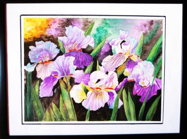 Painting titled "Iris" by Artverne, Original Artwork