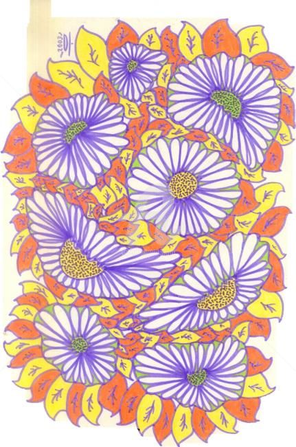 Drawing titled "Flower_1" by Artjulia Klymenko, Original Artwork, Other