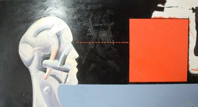Malerei mit dem Titel "Review on Malevici" von Herta, Original-Kunstwerk, Andere