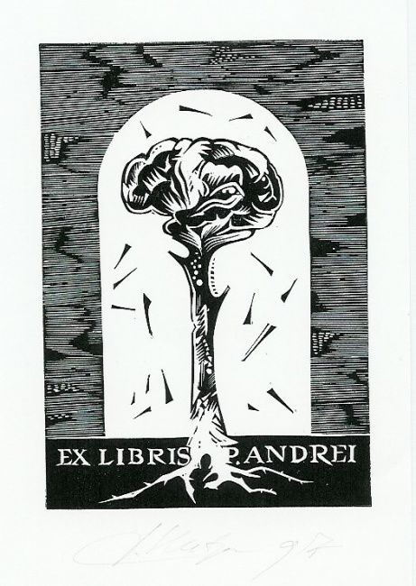 Dessin intitulée "Ex Libris" par Herta, Œuvre d'art originale, Autre