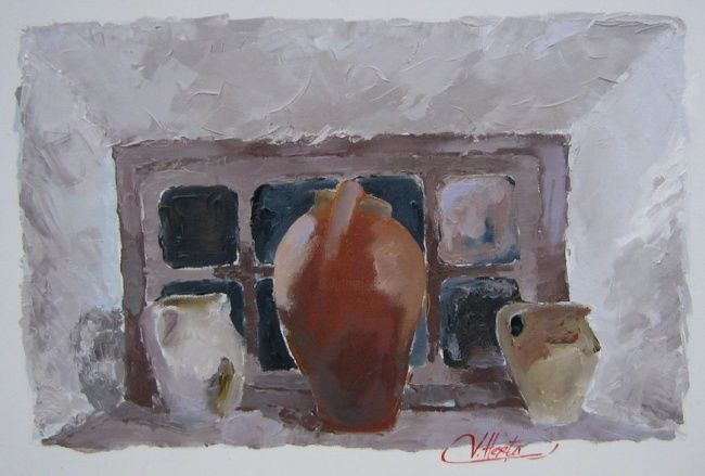 Painting titled "Vase la Giam" by Herta, Original Artwork, Oil
