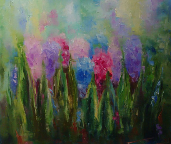 Картина под названием "The smell of spring" - Viktor Volkov, Подлинное произведение искусства, Масло